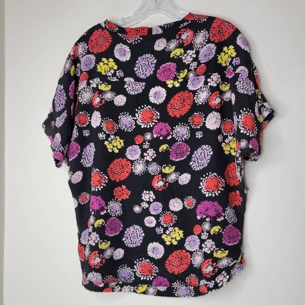 Anthropologie‎ Dolan Blouse Small Black Red Floral Silk Boho Art-Inspired Top - Picture 6 of 8